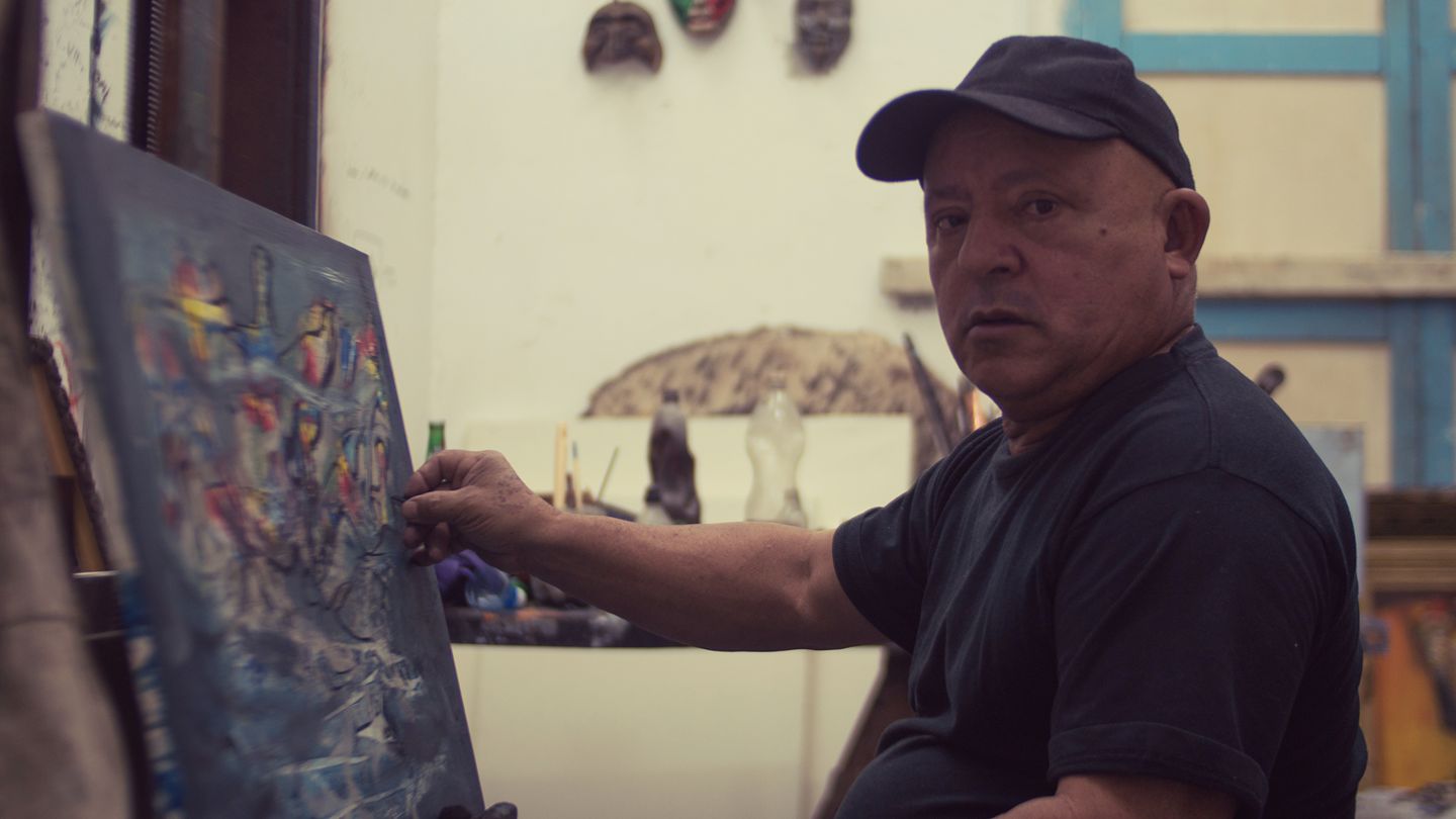 Pintor cubano Nelson Domínguez